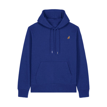 Heytoki Affen Herren Hoodie Bio-Baumwolle Ozeanblau Spirit Animal Punch Stickerei