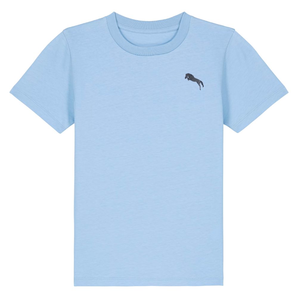 Pferde T-Shirt aus Bio-Baumwolle Kids in Blau von Heytoki