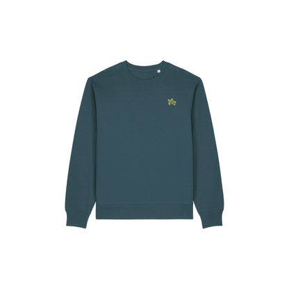 Schildkröte Sweater Herren in Ocean Blue mit Stickerei von Heytoki