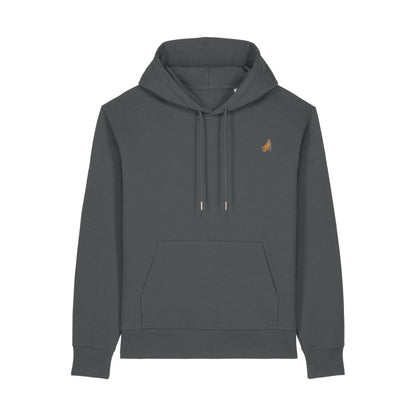 Heytoki Affen Herren Hoodie Bio-Baumwolle Anthrazit Spirit Animal Punch Stickerei