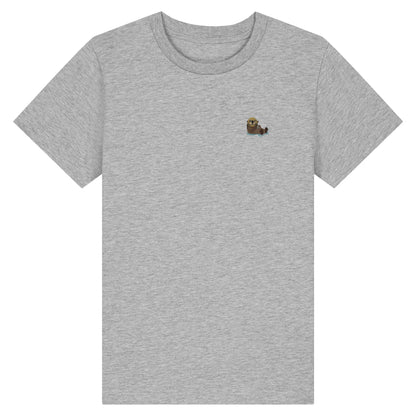 Otter Kids T-Shirt aus Bio-Baumwolle in Hellgrau Meliert von Heytoki
