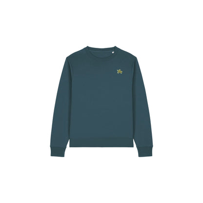 Schildkröte Sweater Damen in Ocean Blue mit Stickerei von Heytoki