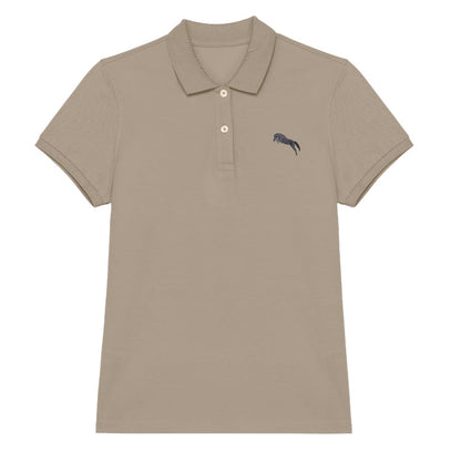 Pferde Polo-Shirt Damen Sandfarben
