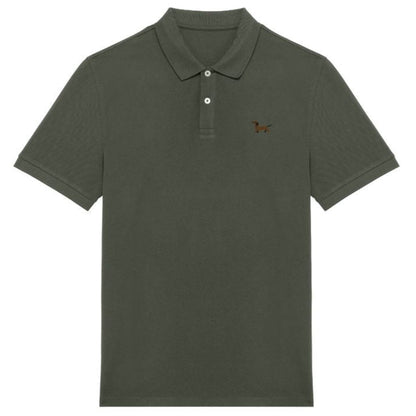 Dackel Polo-Shirt aus Bio-Baumwolle Herren in Olivgrün von Heytoki