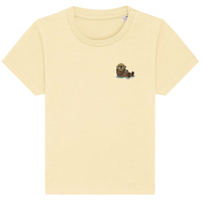 Otter Baby T-Shirt aus Bio-Baumwolle in Buttergelb von Heytoki