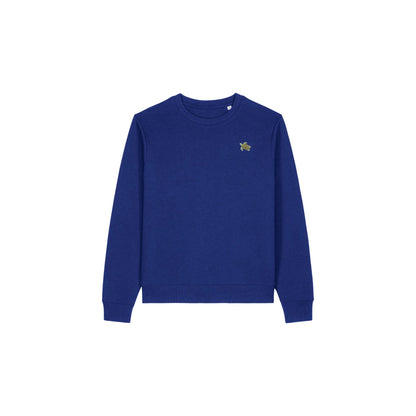 Schildkröte Sweater Damen in Petrol Blau mit Stickerei von Heytoki