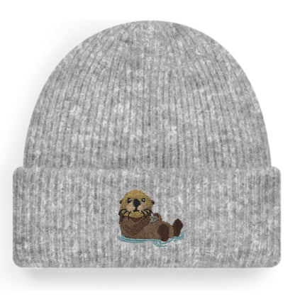 Otter Beanie Extraweich in Grau Meliert von Heytoki