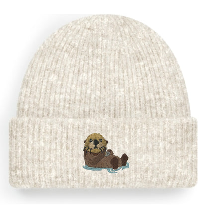 Otter Beanie Extraweich in Beige Meliert von Heytoki