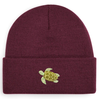 Schildkröte Beanie in Dunkelrot von Heytoki