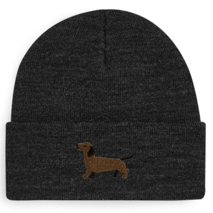 Dackel Beanie in Anthrazit von Heytoki