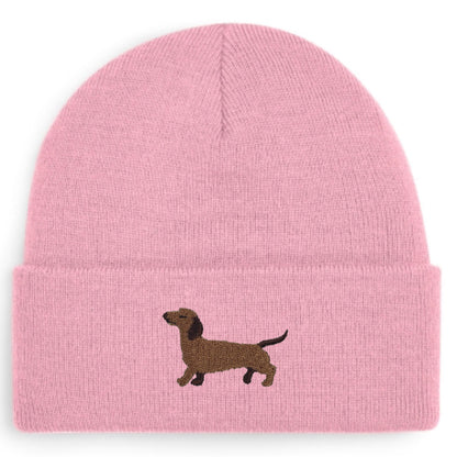 Dackel Beanie in Altrosa von Heytoki