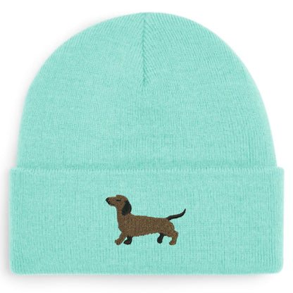 Dackel Beanie in Mintgrün von Heytoki