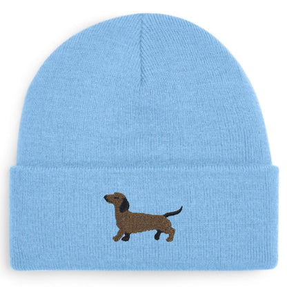 Dackel Beanie in Himmelblau von Heytoki