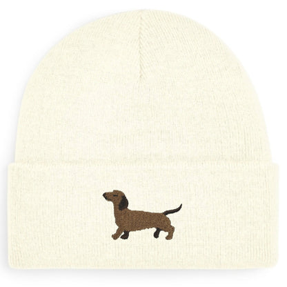 Dackel Beanie in Cremeweiß von Heytoki