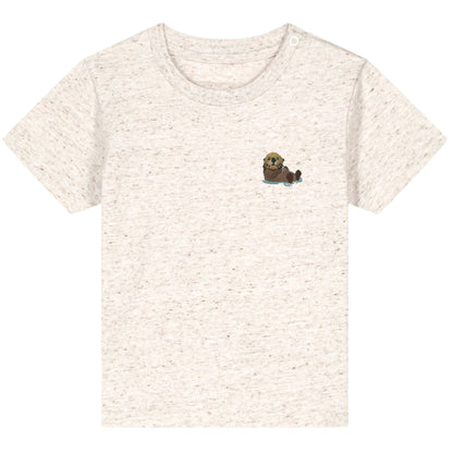 Otter Baby T-Shirt aus Bio-Baumwolle in Natur Meliert von Heytoki