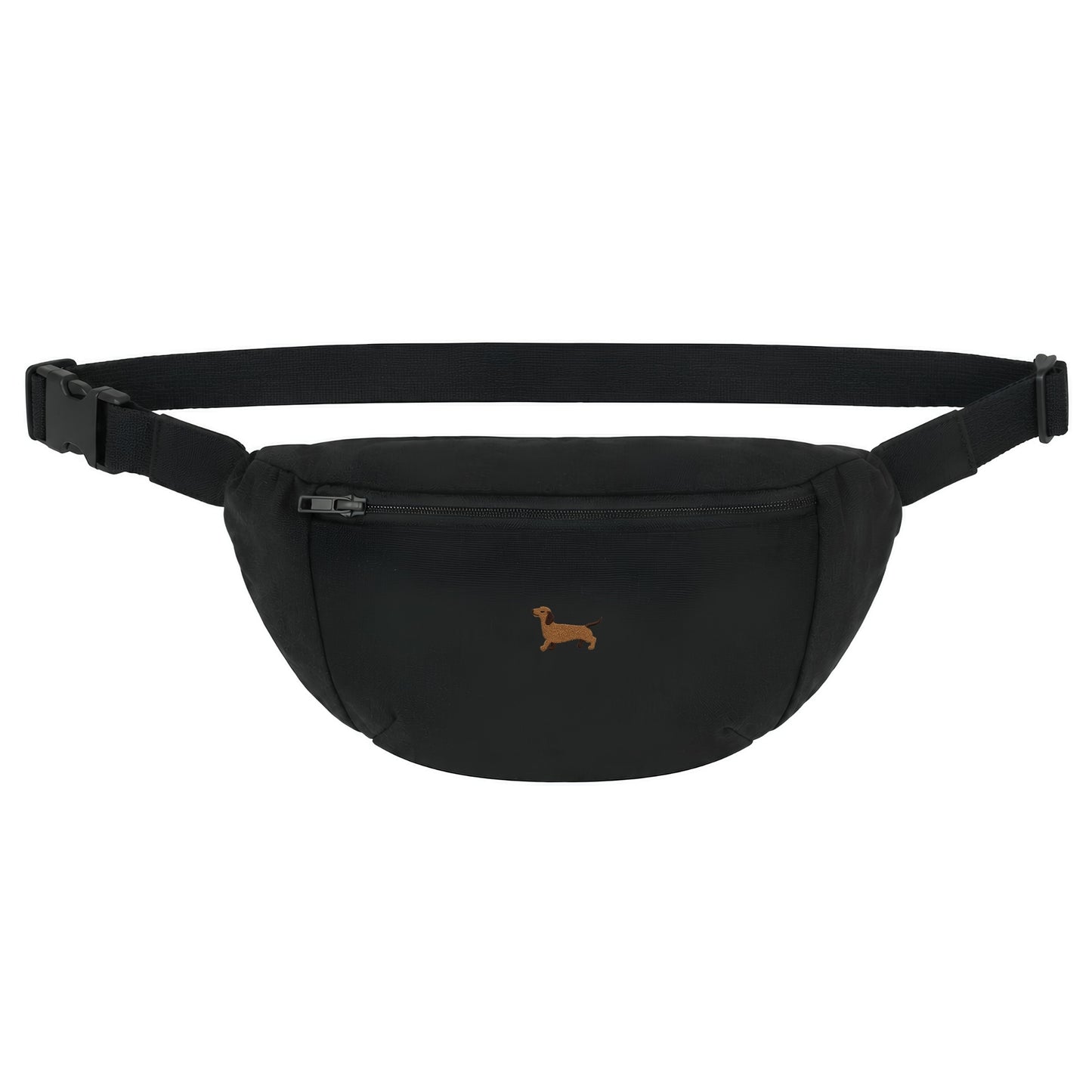 Heytoki Bauchtasche in Black mit gesticktem Dackelmotiv