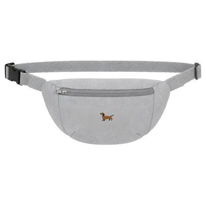 Heytoki Bauchtasche in Heather Grey mit gesticktem Dackelmotiv