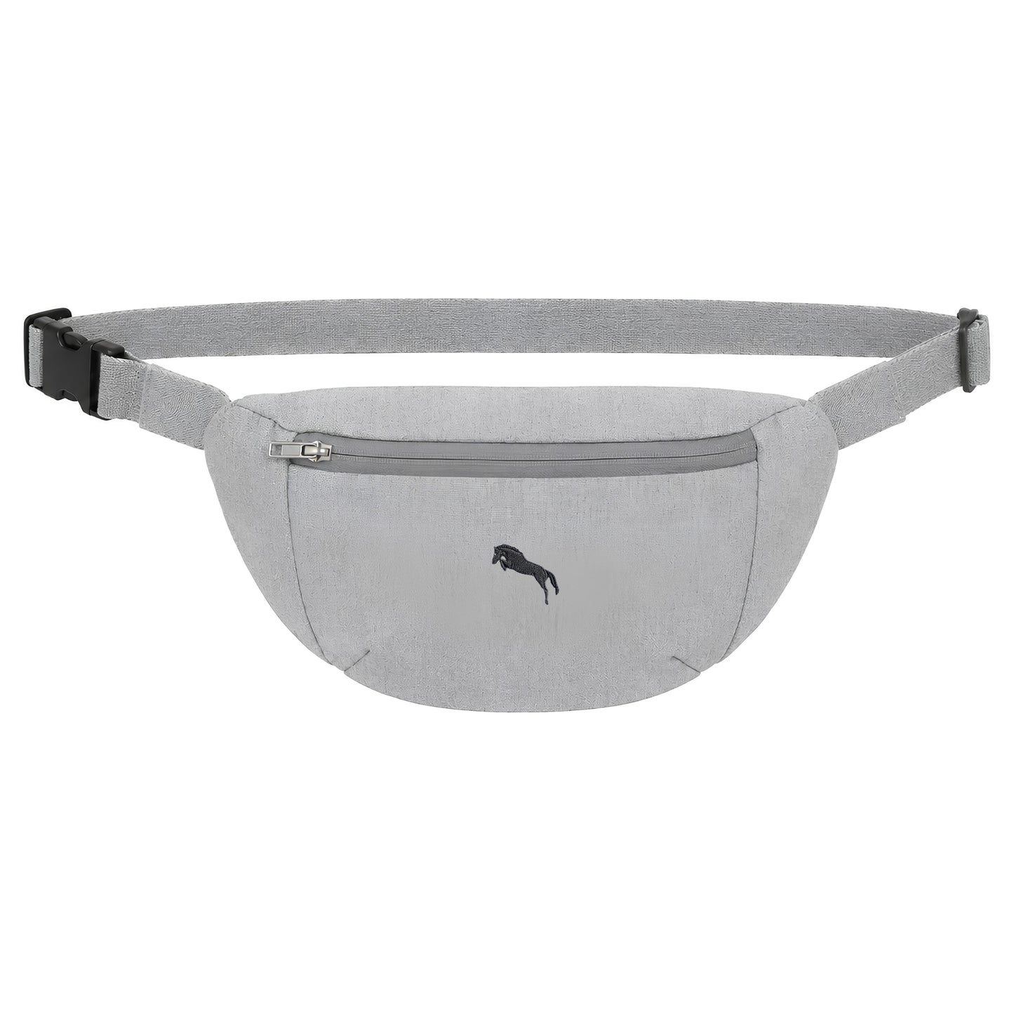 Heytoki Bauchtasche in Heather Grey mit gesticktem Pferdemotiv