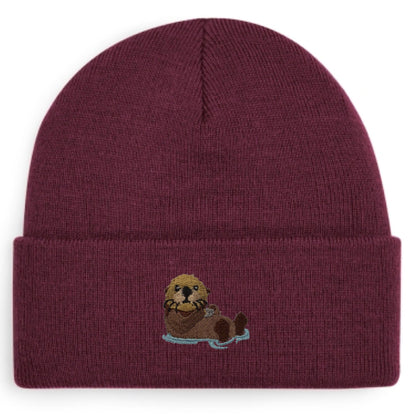 Otter Beanie in Dunkelrot von Heytoki