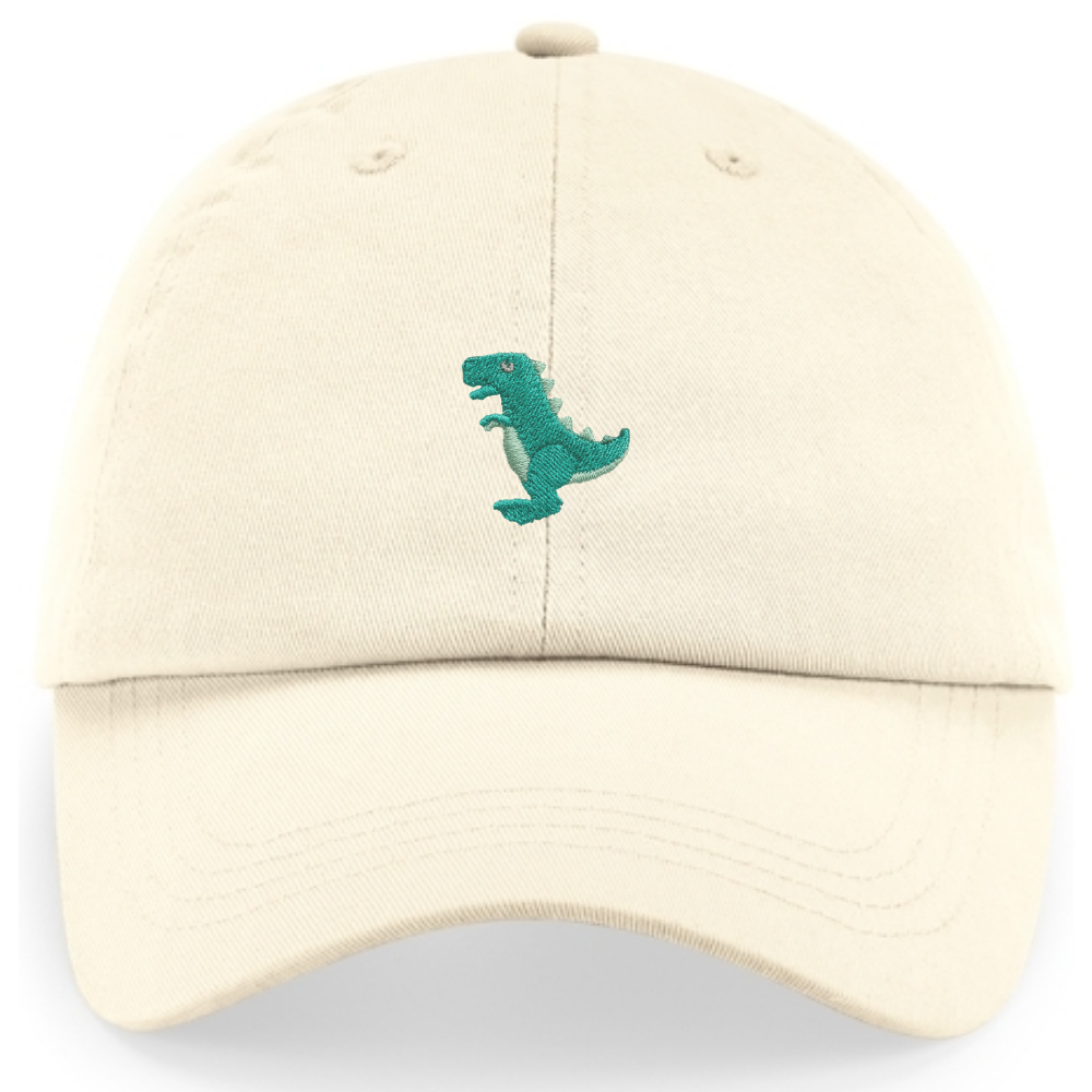 Heytoki Cap aus Bio-Baumwolle in Natural mit gesticktem Dinomotiv