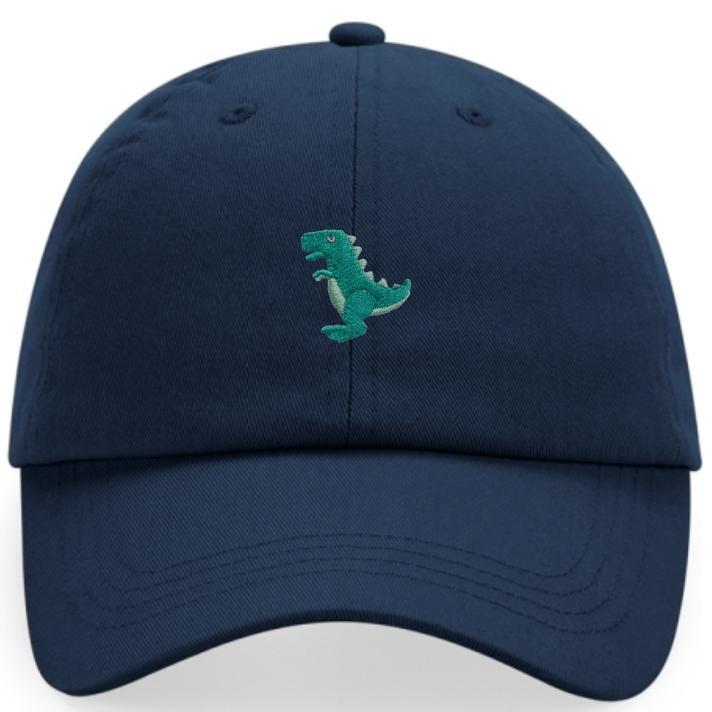 Heytoki Cap aus Bio-Baumwolle in Navy mit gesticktem Dinomotiv