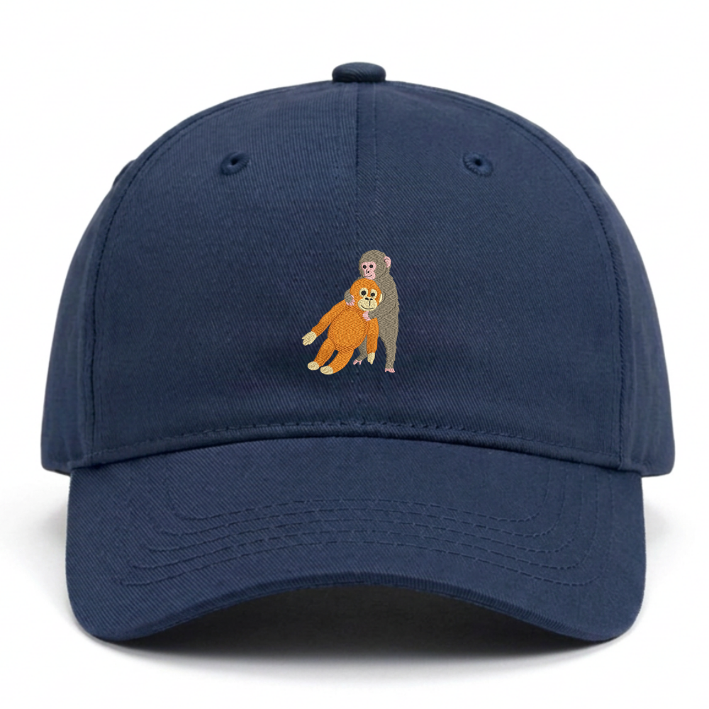 Heytoki Kinder-Cap aus Bio-Baumwolle in Navy (Dunkelblau) mit gesticktem Affenmotiv