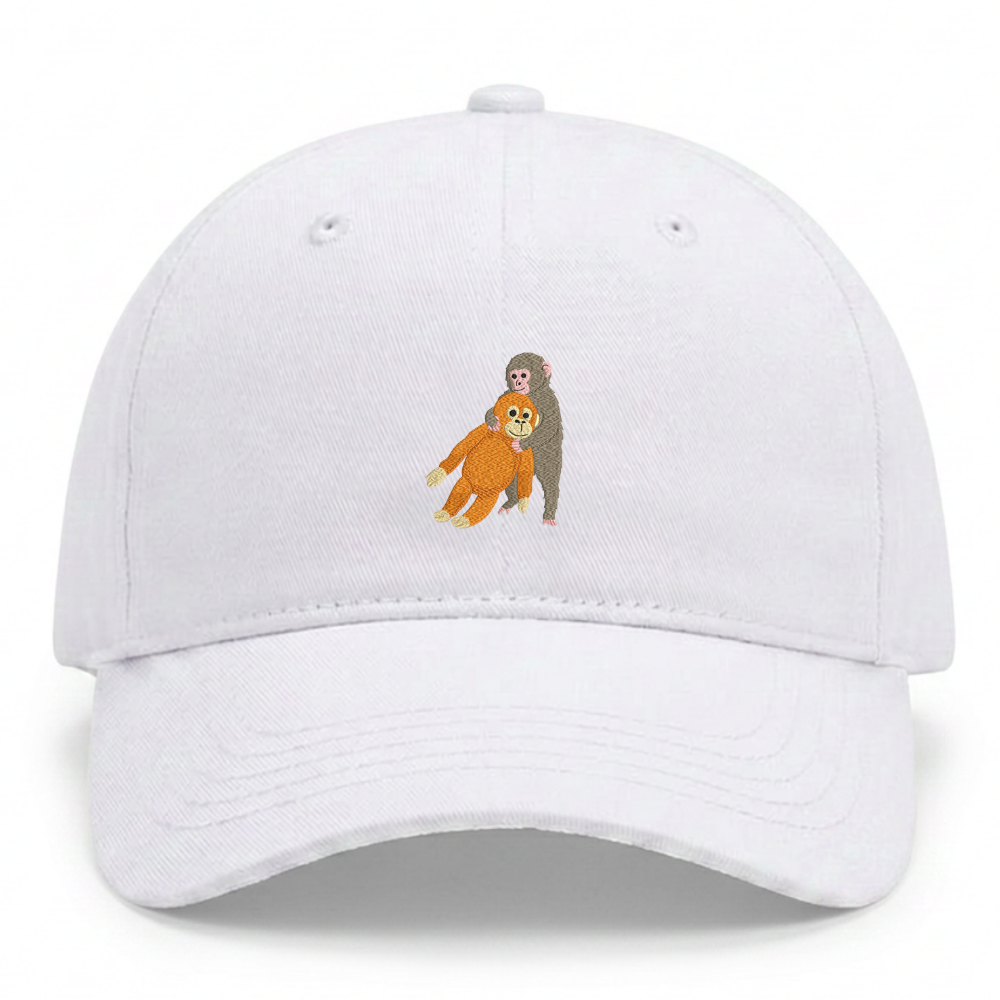 Heytoki Kinder-Cap aus Bio-Baumwolle in Weiß mit gesticktem Affenmotiv