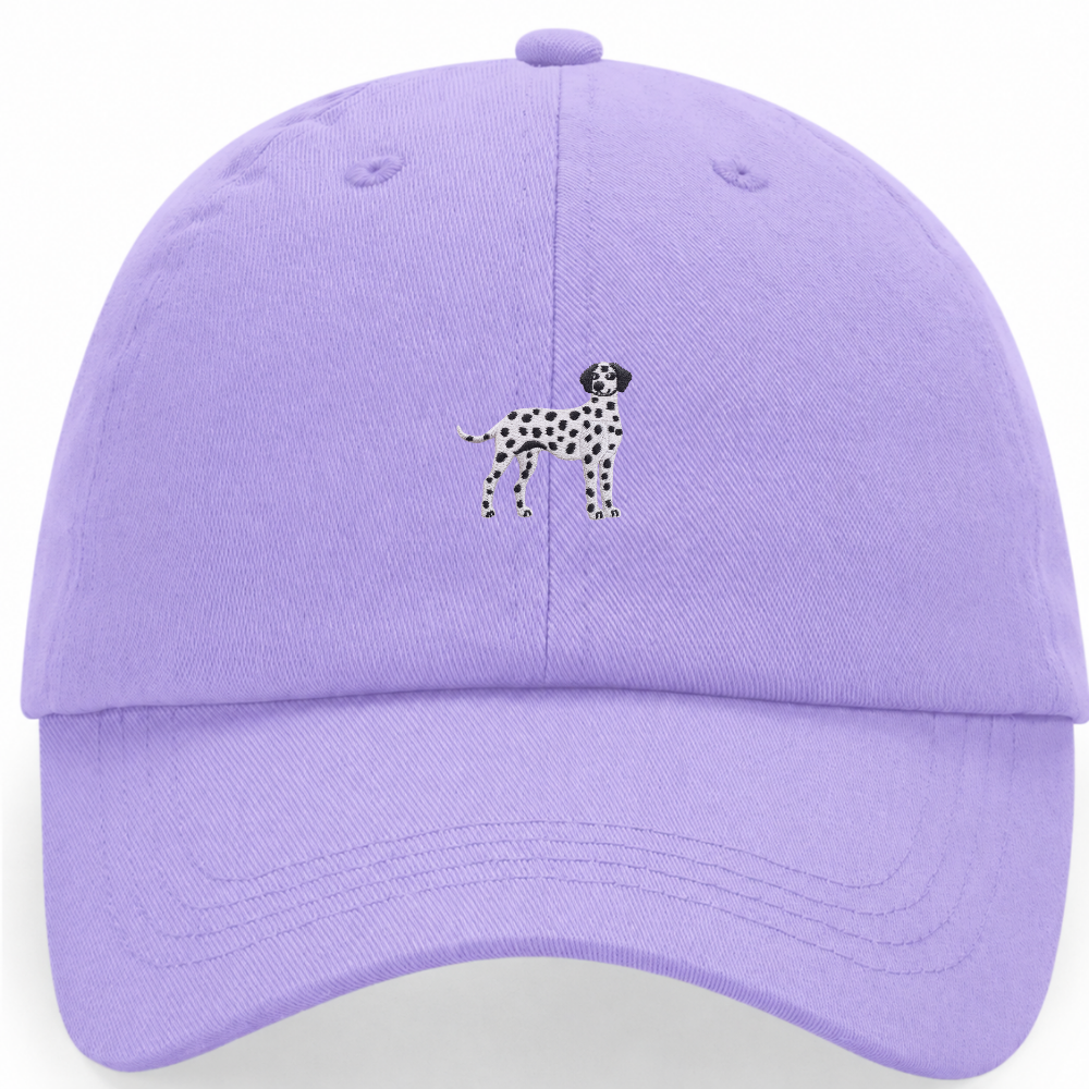 Heytoki Pastell-Cap in Lavender mit gesticktem Dalmatinermotiv