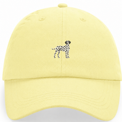 Heytoki Pastell-Cap in Pastel Lemon mit gesticktem Dalmatinermotiv
