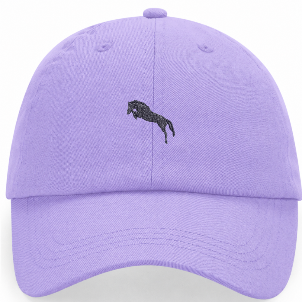 Heytoki Pastell-Cap aus Bio-Baumwolle in Lavender mit gesticktem Pferdemotiv