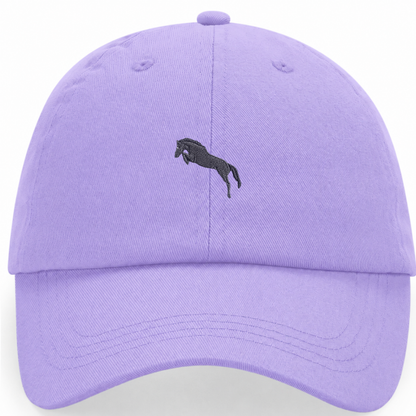 Heytoki Pastell-Cap aus Bio-Baumwolle in Lavender mit gesticktem Pferdemotiv
