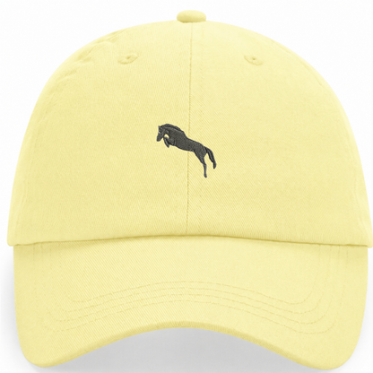 Heytoki Pastell-Cap aus Bio-Baumwolle in Pastel Lemon mit gesticktem Pferdemotiv