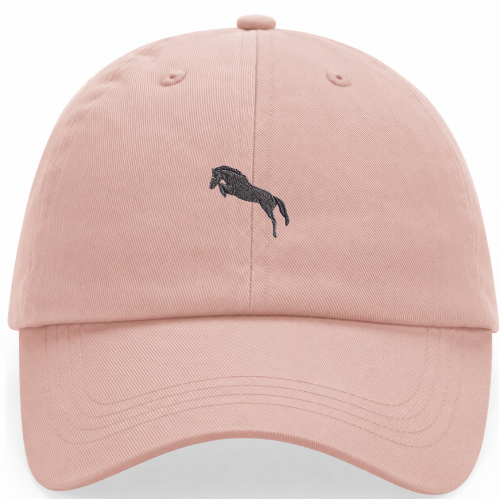 Heytoki Pastell-Cap aus Bio-Baumwolle in Peach mit gesticktem Pferdemotiv