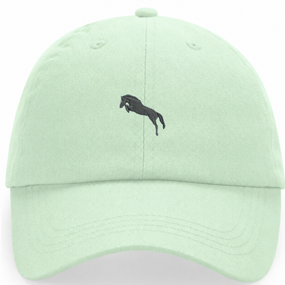 Heytoki Pastell-Cap aus Bio-Baumwolle in Pistachio (Pistaziengrün) mit gesticktem Pferdemotiv