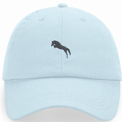 Heytoki Pastell-Cap aus Bio-Baumwolle in Powder Blue (Hellblau) mit gesticktem Pferdemotiv