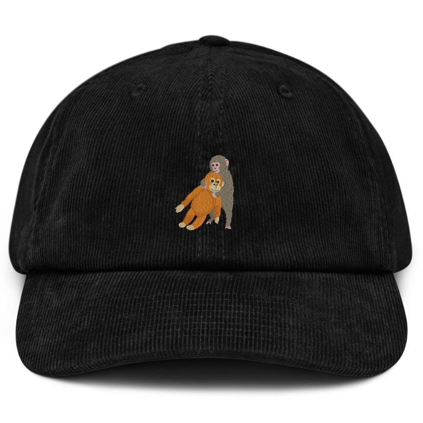 Affe Cord Cap Farbe Black