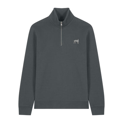 Dalmatiner Quarter Zip Hoodie aus Bio-Baumwolle in Anthrazit von Heytoki