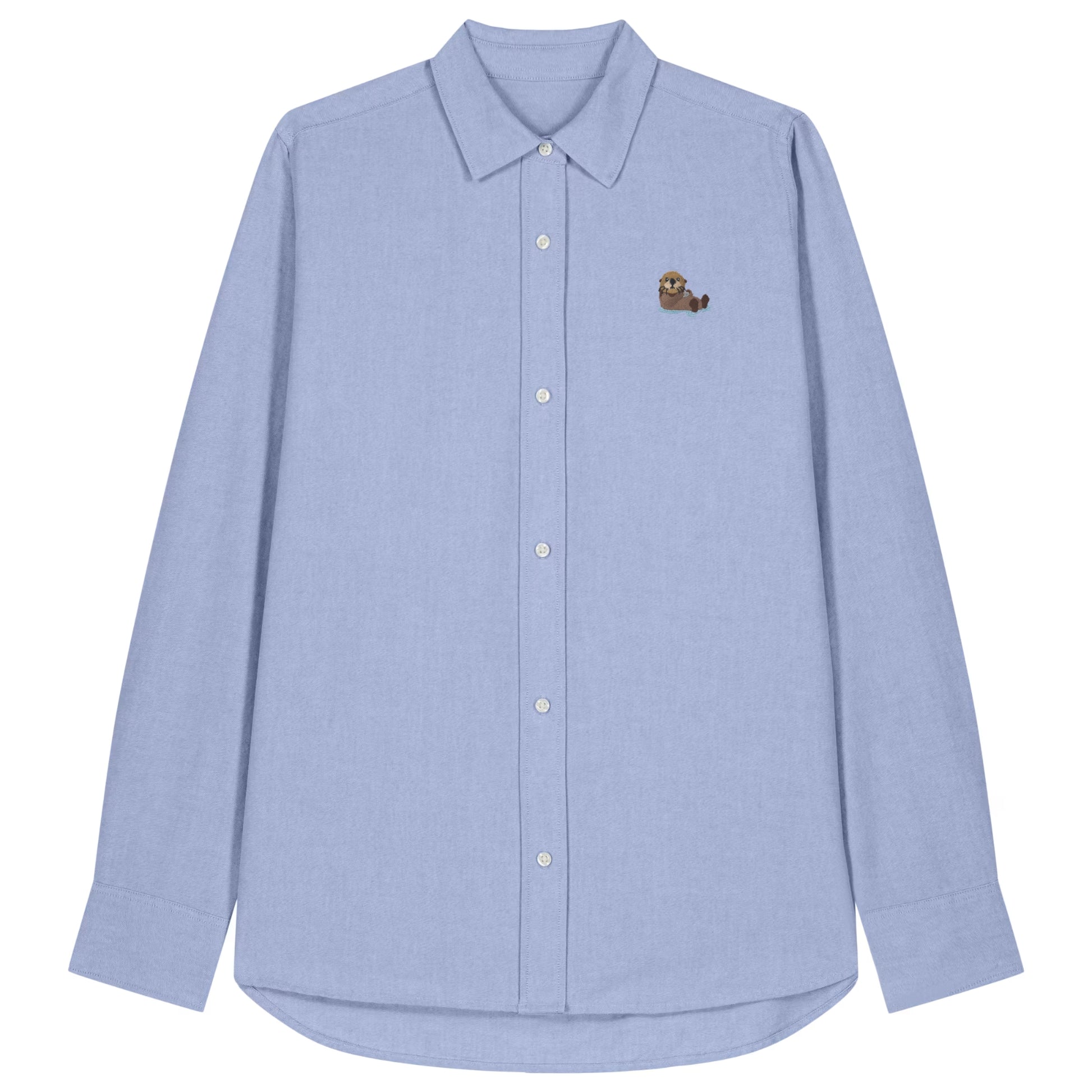 Damen Oxford Hemd mit Otter Motiv in Blue Oxford