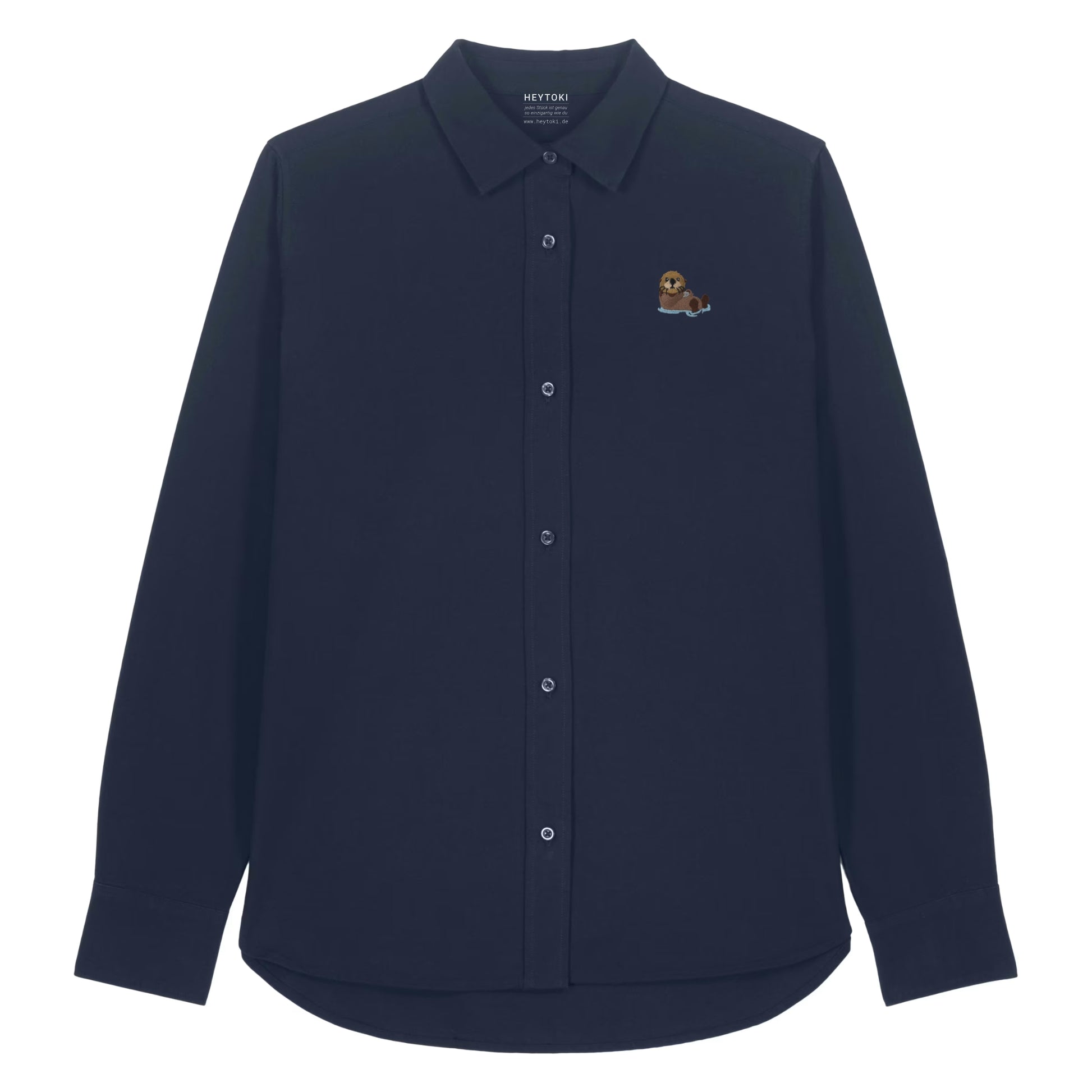 Damen Oxford Hemd mit Otter Motiv in French Navy
