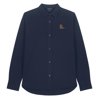 Damen Oxford Hemd mit Otter Motiv in French Navy