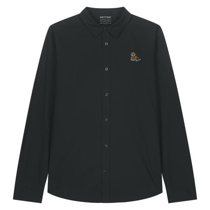 Damen Popeline Hemd mit Otter in Black