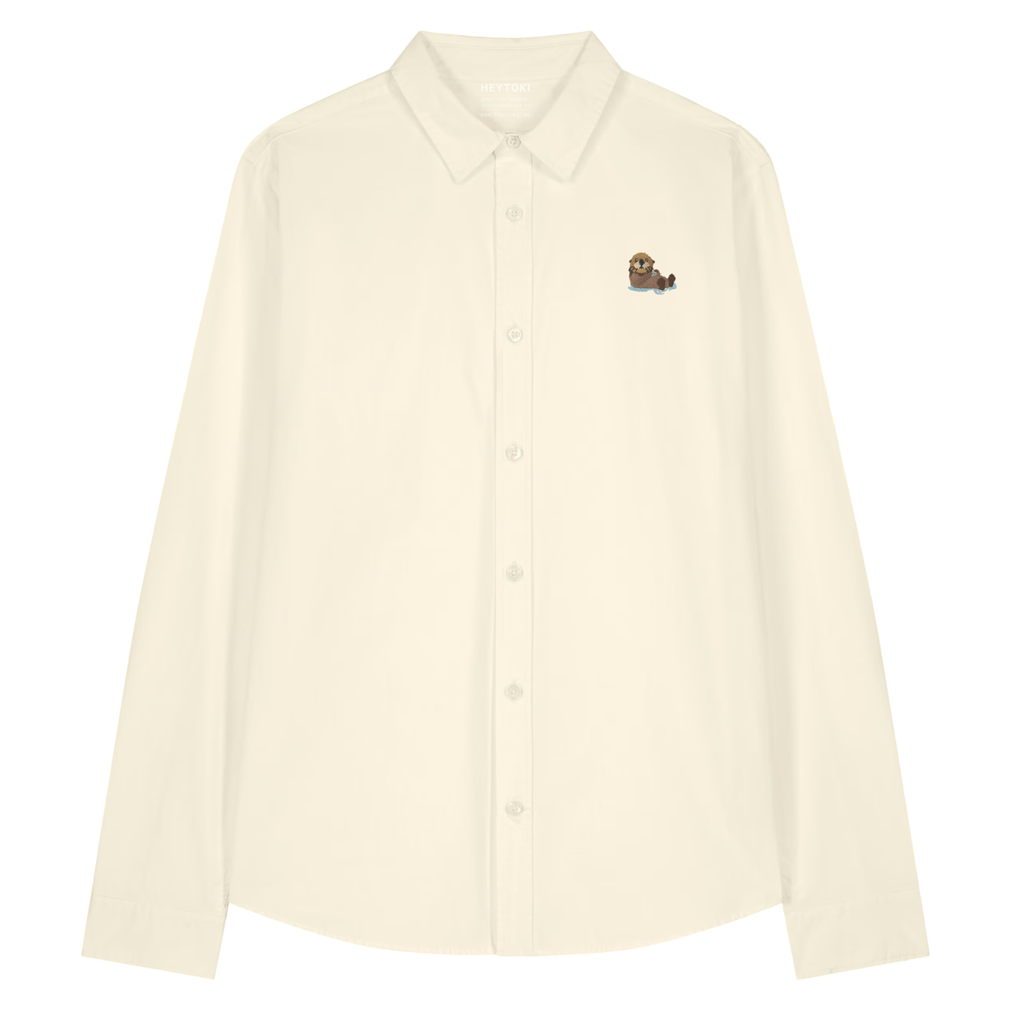 Damen Popeline Hemd mit Otter in Cream