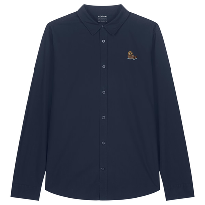 Damen Popeline Hemd mit Otter in French-Navy
