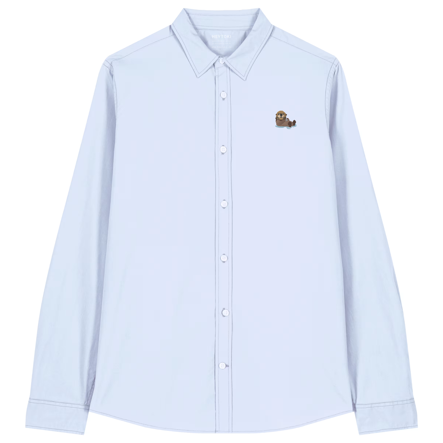 Damen Popeline Hemd mit Otter in Summer Blue