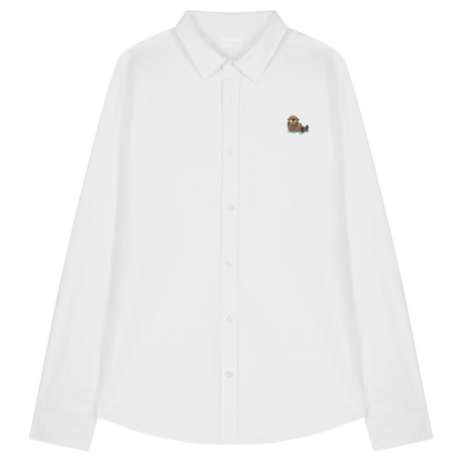 Damen Popeline Hemd mit Otter in White