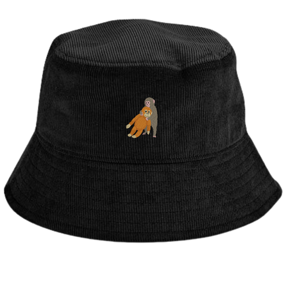Fischerhut Cord Affe Farbe Black
