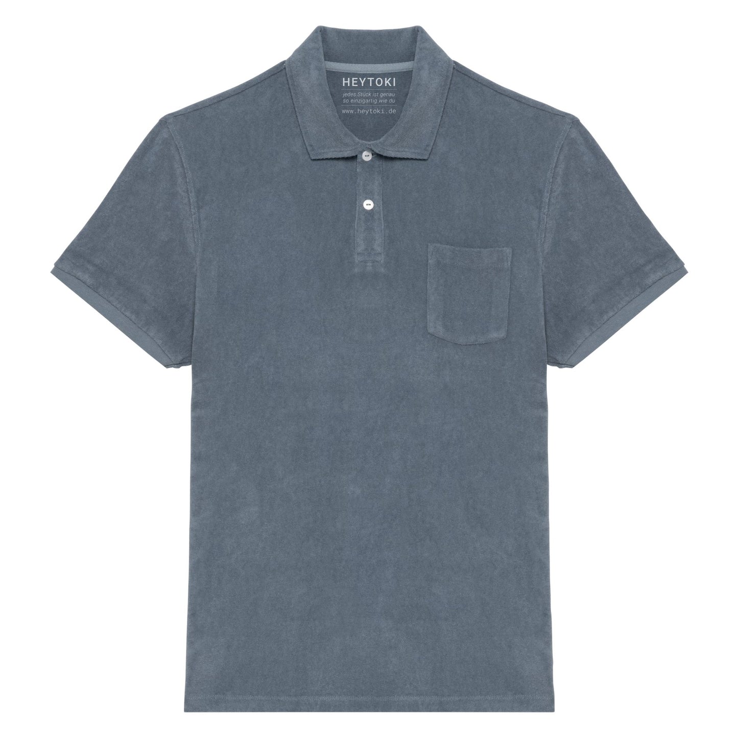 Heytoki Herren-Frottee-Poloshirt in Mineral Grey