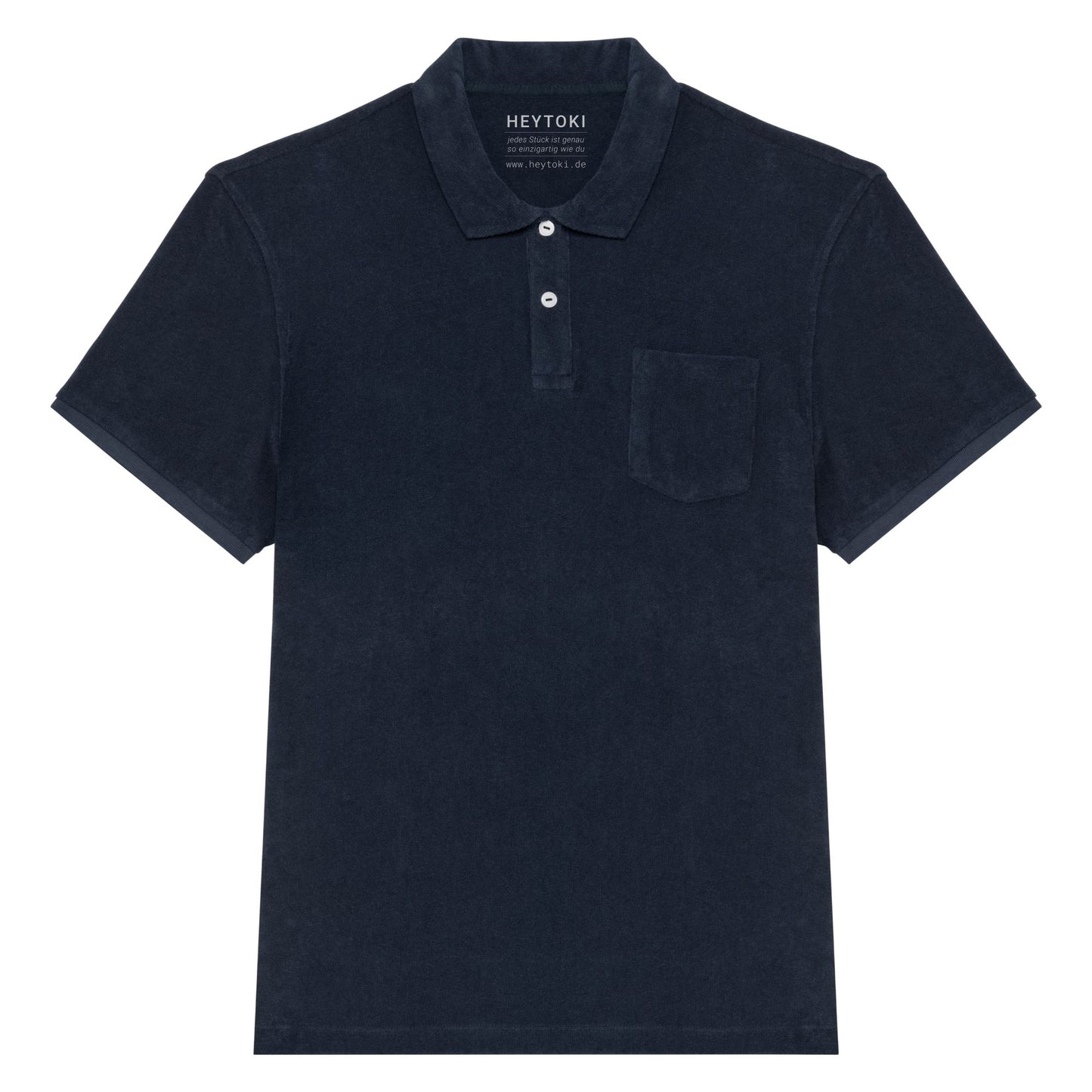 Heytoki Herren-Frottee-Poloshirt in Navy Blue