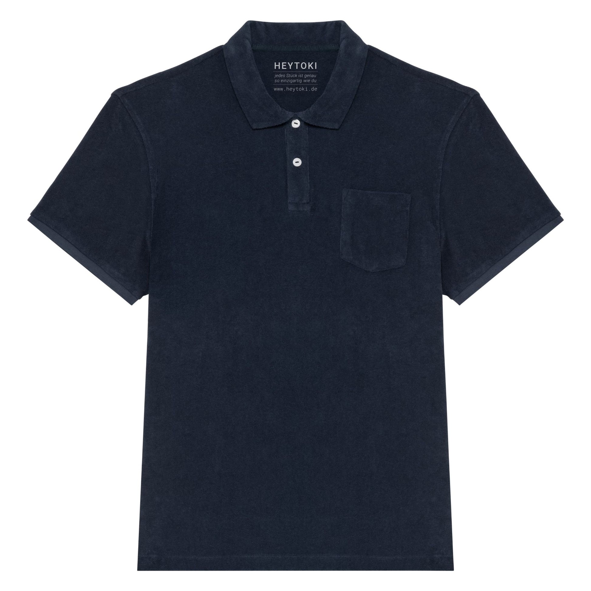 Heytoki Herren-Frottee-Poloshirt in Navy Blue