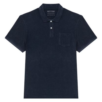 Heytoki Herren-Frottee-Poloshirt in Navy Blue